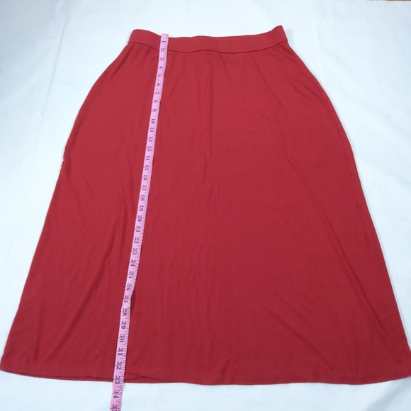 FREELANCE Plus Size 1X Brick Color Knit Modal Spandex Pullon Maxi Skirt - Picture 3 of 5